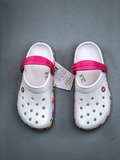 CROCS Classic Crush Marbled Clog BLANC