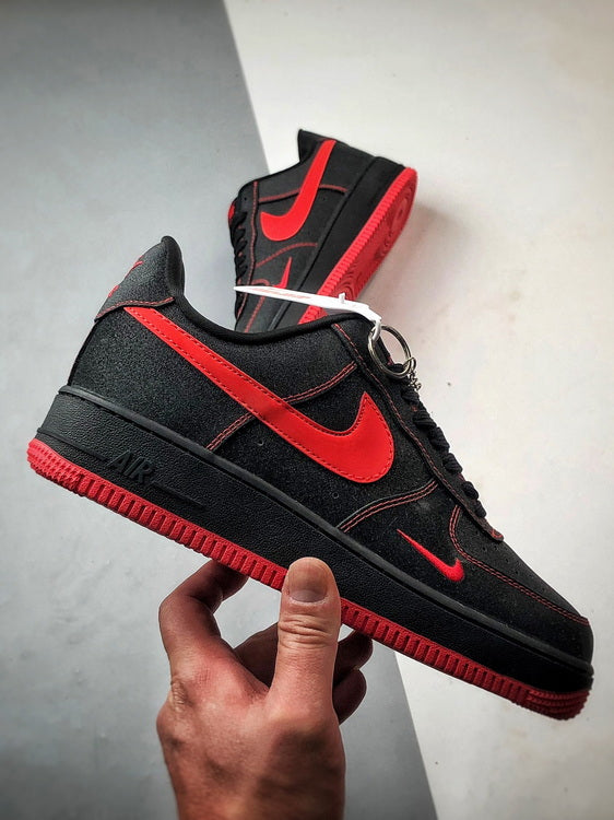 Nike Air Force 1 Black Red Swan Starry Sky