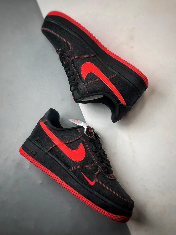 Nike Air Force 1 Black Red Swan Starry Sky