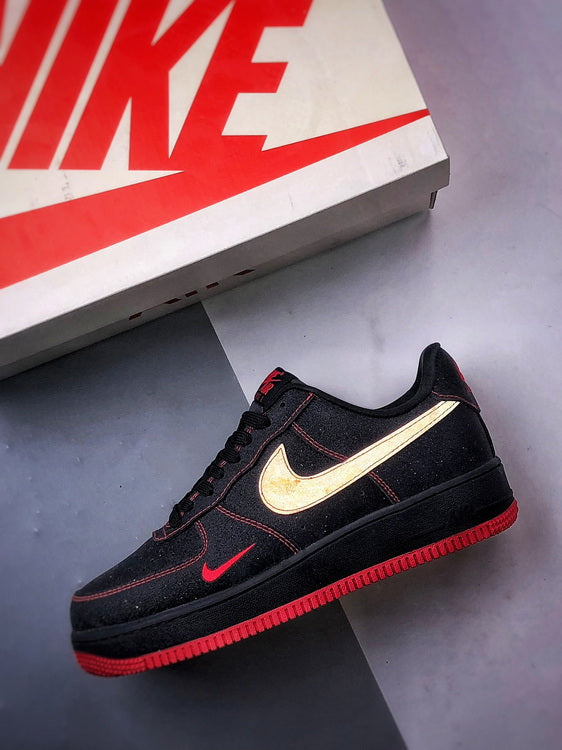 Nike Air Force 1 Black Red Swan Starry Sky