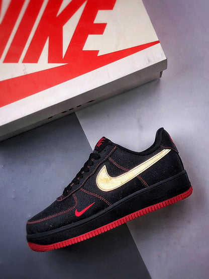 Nike Air Force 1 Black Red Swan Starry Sky