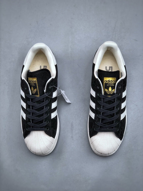 Adidas Superstar – Black Suede & White Stripes