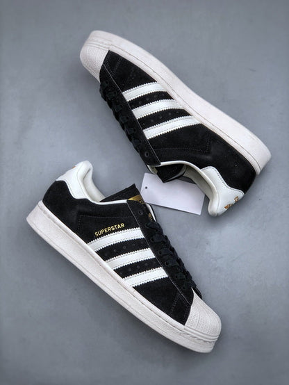 Adidas Superstar – Black Suede & White Stripes