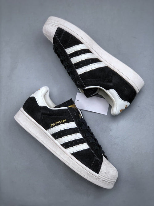 Adidas Superstar – Black Suede & White Stripes