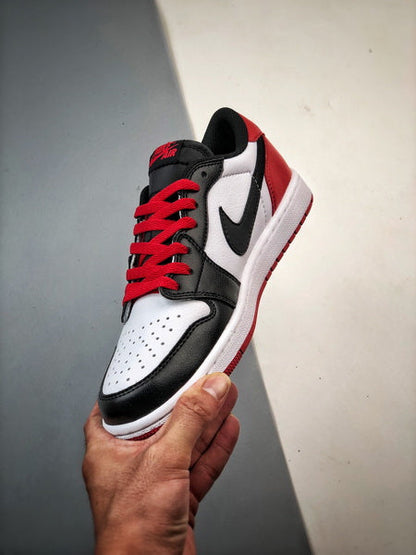 Jordan 1 Black Toe à tige basse rétro originale 2023
