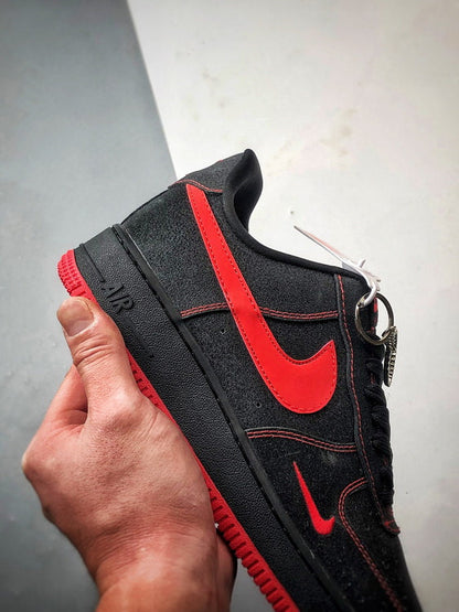 Nike Air Force 1 Black Red Swan Starry Sky