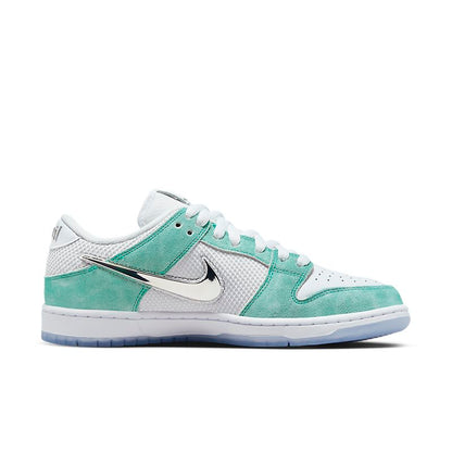 NIKE Dunk Low QS April Racer Blue/Metallic Silver-White