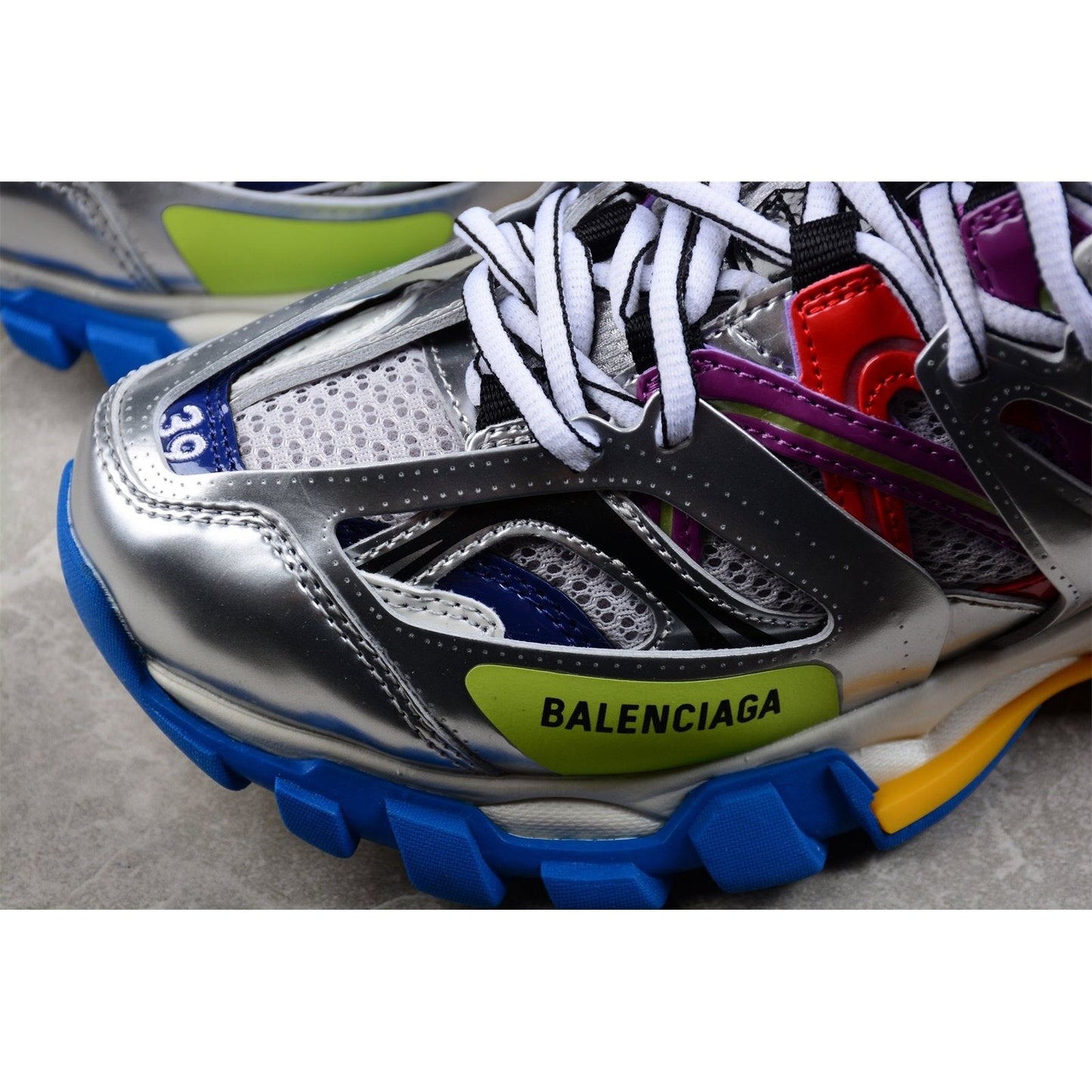 BALENCIAGA TRACK 3.0 x LEATHER FREE WHITE SILVER MULTI