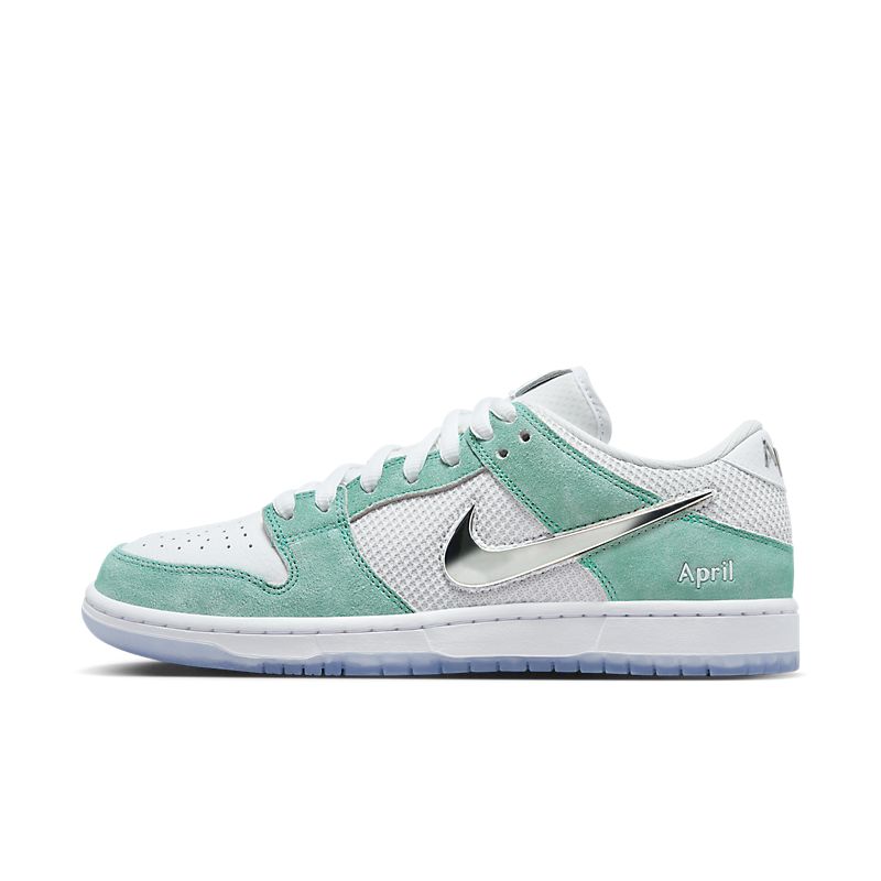 NIKE Dunk Low QS April Racer Blue/Metallic Silver-White