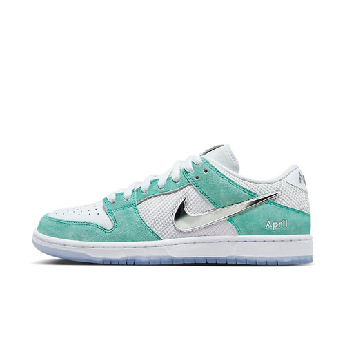 NIKE Dunk Low QS April Racer Blue/Metallic Silver-White