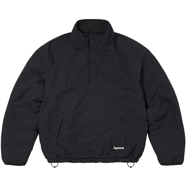 Supreme POLARTEC SHEARLING REVERSIBLE PULLOVER BLACK