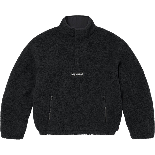 Supreme POLARTEC SHEARLING REVERSIBLE PULLOVER BLACK