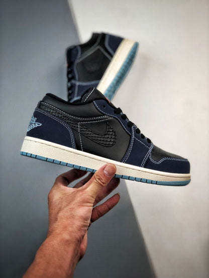 Jordan 1 Low SE Noir Dark Obsidian Snakeskin