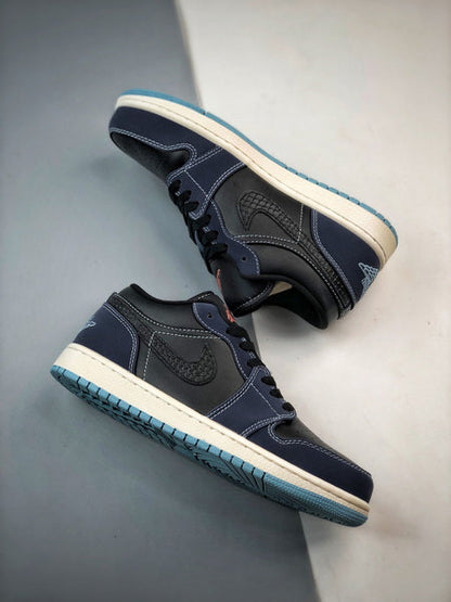 Jordan 1 Low SE Noir Dark Obsidian Snakeskin